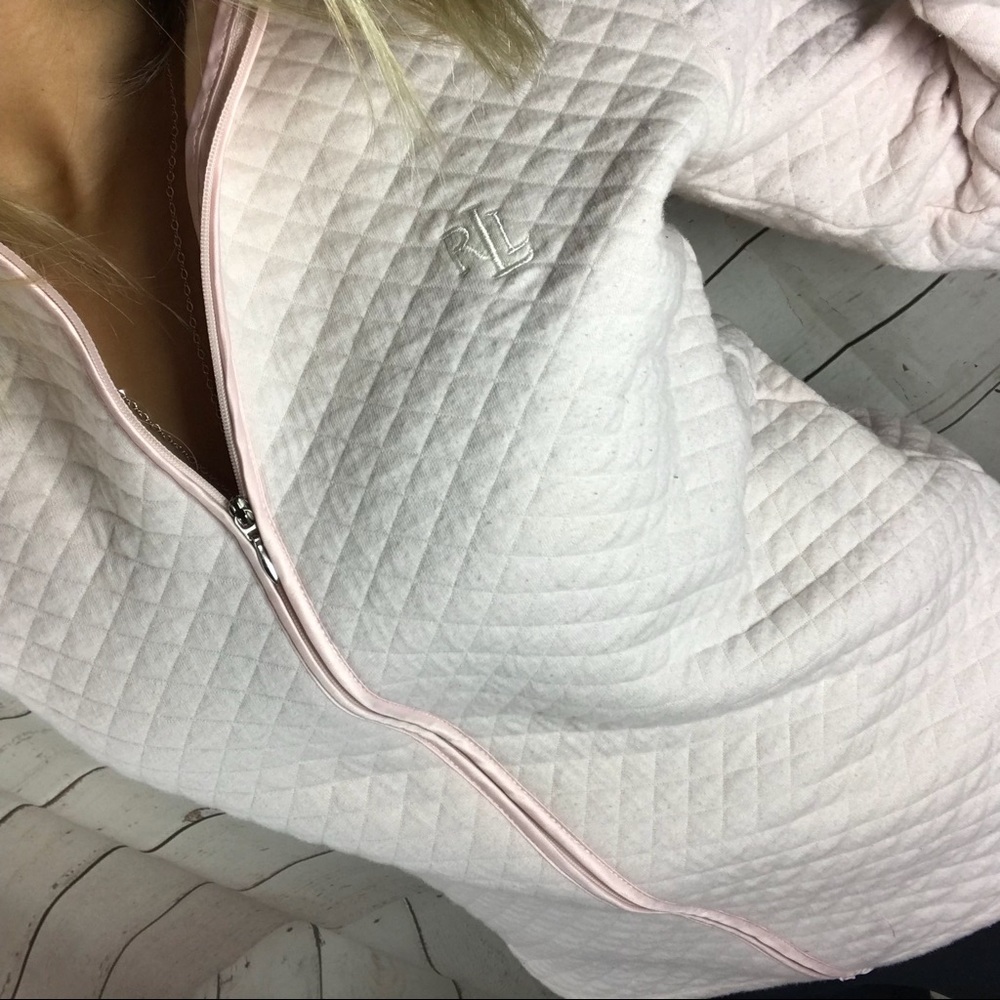 Lauren Ralph Lauren Plush Quilted Full Zip Sweater